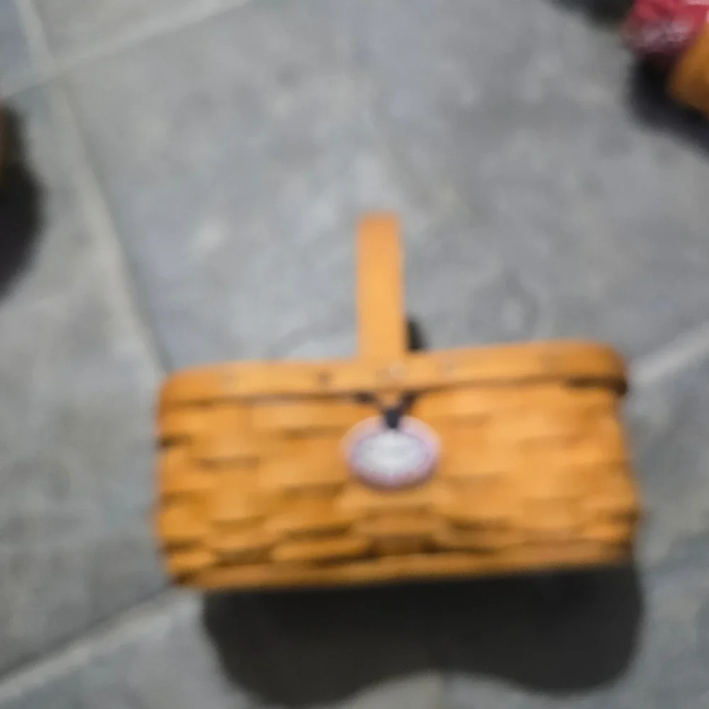 Longaberger Basket Lot 9pc Mixed Sizes Brown Vintage Handwoven Maple Wood Decor